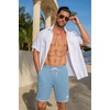 image:imageCOOFANDY Mens Casual Shorts Cotton Drawstring 79 inch Waffle Shorts Stretch Elastic Waist Summer Beach Lounge Sweat ShortsLight Blue