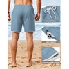 image:imageCOOFANDY Mens Casual Shorts Cotton Drawstring 79 inch Waffle Shorts Stretch Elastic Waist Summer Beach Lounge Sweat ShortsLight Blue