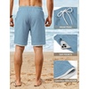 image:imageCOOFANDY Mens Casual Shorts Cotton Drawstring 79 inch Waffle Shorts Stretch Elastic Waist Summer Beach Lounge Sweat ShortsLight Blue