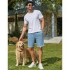 image:imageCOOFANDY Mens Casual Shorts Cotton Drawstring 79 inch Waffle Shorts Stretch Elastic Waist Summer Beach Lounge Sweat ShortsLight Blue