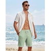 image:imageCOOFANDY Mens Casual Shorts Cotton Drawstring 79 inch Waffle Shorts Stretch Elastic Waist Summer Beach Lounge Sweat ShortsLight Green