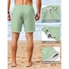 image:imageCOOFANDY Mens Casual Shorts Cotton Drawstring 79 inch Waffle Shorts Stretch Elastic Waist Summer Beach Lounge Sweat ShortsLight Green