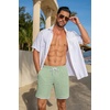 image:imageCOOFANDY Mens Casual Shorts Cotton Drawstring 79 inch Waffle Shorts Stretch Elastic Waist Summer Beach Lounge Sweat ShortsLight Green