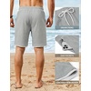 image:imageCOOFANDY Mens Casual Shorts Cotton Drawstring 79 inch Waffle Shorts Stretch Elastic Waist Summer Beach Lounge Sweat ShortsLight Grey