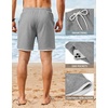 image:imageCOOFANDY Mens Casual Shorts Cotton Drawstring 79 inch Waffle Shorts Stretch Elastic Waist Summer Beach Lounge Sweat ShortsLight Grey