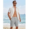 image:imageCOOFANDY Mens Casual Shorts Cotton Drawstring 79 inch Waffle Shorts Stretch Elastic Waist Summer Beach Lounge Sweat ShortsLight Grey
