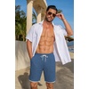 image:imageCOOFANDY Mens Casual Shorts Cotton Drawstring 79 inch Waffle Shorts Stretch Elastic Waist Summer Beach Lounge Sweat ShortsNavy Blue
