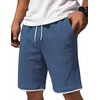 image:imageCOOFANDY Mens Casual Shorts Cotton Drawstring 79 inch Waffle Shorts Stretch Elastic Waist Summer Beach Lounge Sweat ShortsNavy Blue