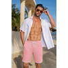 image:imageCOOFANDY Mens Casual Shorts Cotton Drawstring 79 inch Waffle Shorts Stretch Elastic Waist Summer Beach Lounge Sweat ShortsPink