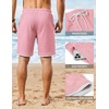 image:imageCOOFANDY Mens Casual Shorts Cotton Drawstring 79 inch Waffle Shorts Stretch Elastic Waist Summer Beach Lounge Sweat ShortsPink