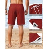 image:imageCOOFANDY Mens Casual Shorts Cotton Drawstring 79 inch Waffle Shorts Stretch Elastic Waist Summer Beach Lounge Sweat ShortsRed