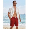 image:imageCOOFANDY Mens Casual Shorts Cotton Drawstring 79 inch Waffle Shorts Stretch Elastic Waist Summer Beach Lounge Sweat ShortsRed