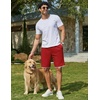 image:imageCOOFANDY Mens Casual Shorts Cotton Drawstring 79 inch Waffle Shorts Stretch Elastic Waist Summer Beach Lounge Sweat ShortsRed