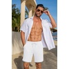 image:imageCOOFANDY Mens Casual Shorts Cotton Drawstring 79 inch Waffle Shorts Stretch Elastic Waist Summer Beach Lounge Sweat ShortsWhite