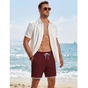 image:imageCOOFANDY Mens Casual Shorts Cotton Drawstring 79 inch Waffle Shorts Stretch Elastic Waist Summer Beach Lounge Sweat ShortsWine Red