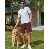 image:imageCOOFANDY Mens Casual Shorts Cotton Drawstring 79 inch Waffle Shorts Stretch Elastic Waist Summer Beach Lounge Sweat ShortsWine Red