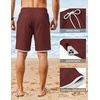 image:imageCOOFANDY Mens Casual Shorts Cotton Drawstring 79 inch Waffle Shorts Stretch Elastic Waist Summer Beach Lounge Sweat ShortsWine Red