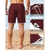 image:imageCOOFANDY Mens Casual Shorts Cotton Drawstring 79 inch Waffle Shorts Stretch Elastic Waist Summer Beach Lounge Sweat ShortsWine Red