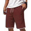 image:imageCOOFANDY Mens Casual Shorts Cotton Drawstring 79 inch Waffle Shorts Stretch Elastic Waist Summer Beach Lounge Sweat ShortsWine Red