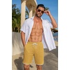 image:imageCOOFANDY Mens Casual Shorts Cotton Drawstring 79 inch Waffle Shorts Stretch Elastic Waist Summer Beach Lounge Sweat ShortsYellow