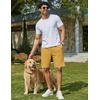 image:imageCOOFANDY Mens Casual Shorts Cotton Drawstring 79 inch Waffle Shorts Stretch Elastic Waist Summer Beach Lounge Sweat ShortsYellow