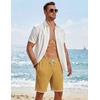 image:imageCOOFANDY Mens Casual Shorts Cotton Drawstring 79 inch Waffle Shorts Stretch Elastic Waist Summer Beach Lounge Sweat ShortsYellow