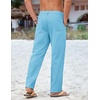 image:imageCOOFANDY Mens Cotton Linen Pants Casual Drawstring Summer Beach Pants Lightweight Linen Dress TrousersSky Blue