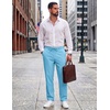 image:imageCOOFANDY Mens Cotton Linen Pants Casual Drawstring Summer Beach Pants Lightweight Linen Dress TrousersSky Blue