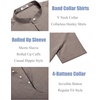 image:imageCOOFANDY Mens Linen Henley Shirt Short Sleeve Casual Summer Beach Hippie T ShirtsA Brown