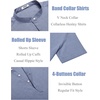 image:imageCOOFANDY Mens Linen Henley Shirt Short Sleeve Casual Summer Beach Hippie T ShirtsGrey Blue