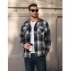 image:imageCOOFANDY Mens Long Sleeve Flannel Shirts Jacket Fashion Plaid Jackets Casual Button Down Shirt with PocketsBlack