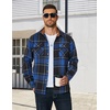 image:imageCOOFANDY Mens Long Sleeve Flannel Shirts Jacket Fashion Plaid Jackets Casual Button Down Shirt with PocketsBlack Blue