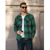 image:imageCOOFANDY Mens Long Sleeve Flannel Shirts Jacket Fashion Plaid Jackets Casual Button Down Shirt with PocketsBlack Green