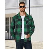 image:imageCOOFANDY Mens Long Sleeve Flannel Shirts Jacket Fashion Plaid Jackets Casual Button Down Shirt with PocketsBlack Green