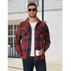image:imageCOOFANDY Mens Long Sleeve Flannel Shirts Jacket Fashion Plaid Jackets Casual Button Down Shirt with PocketsBlack Red