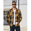 image:imageCOOFANDY Mens Long Sleeve Flannel Shirts Jacket Fashion Plaid Jackets Casual Button Down Shirt with PocketsBlack Yellow