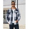 image:imageCOOFANDY Mens Long Sleeve Flannel Shirts Jacket Fashion Plaid Jackets Casual Button Down Shirt with PocketsBlue