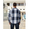 image:imageCOOFANDY Mens Long Sleeve Flannel Shirts Jacket Fashion Plaid Jackets Casual Button Down Shirt with PocketsBlue