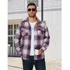 image:imageCOOFANDY Mens Long Sleeve Flannel Shirts Jacket Fashion Plaid Jackets Casual Button Down Shirt with PocketsBlue Redline