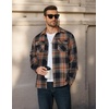 image:imageCOOFANDY Mens Long Sleeve Flannel Shirts Jacket Fashion Plaid Jackets Casual Button Down Shirt with PocketsBrown