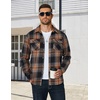 image:imageCOOFANDY Mens Long Sleeve Flannel Shirts Jacket Fashion Plaid Jackets Casual Button Down Shirt with PocketsBrown