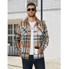 image:imageCOOFANDY Mens Long Sleeve Flannel Shirts Jacket Fashion Plaid Jackets Casual Button Down Shirt with PocketsGreen