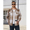 image:imageCOOFANDY Mens Long Sleeve Flannel Shirts Jacket Fashion Plaid Jackets Casual Button Down Shirt with PocketsKhaki