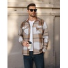 image:imageCOOFANDY Mens Long Sleeve Flannel Shirts Jacket Fashion Plaid Jackets Casual Button Down Shirt with PocketsKhaki