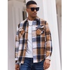 image:imageCOOFANDY Mens Long Sleeve Flannel Shirts Jacket Fashion Plaid Jackets Casual Button Down Shirt with PocketsKhakiblack