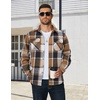 image:imageCOOFANDY Mens Long Sleeve Flannel Shirts Jacket Fashion Plaid Jackets Casual Button Down Shirt with PocketsKhakiblack