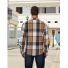 image:imageCOOFANDY Mens Long Sleeve Flannel Shirts Jacket Fashion Plaid Jackets Casual Button Down Shirt with PocketsKhakiblack