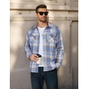 image:imageCOOFANDY Mens Long Sleeve Flannel Shirts Jacket Fashion Plaid Jackets Casual Button Down Shirt with PocketsLight Blue