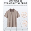 image:imageCOOFANDY Mens Polo Shirts Short Sleeve Casual Summer Polo Tee Classic Collared Golf Stylish TopsKhakibrown Collar