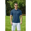 image:imageCOOFANDY Mens Polo Shirts Short Sleeve Pique Jersey Golf Shirt Casual Summer Collared TShirtsDeep Blue